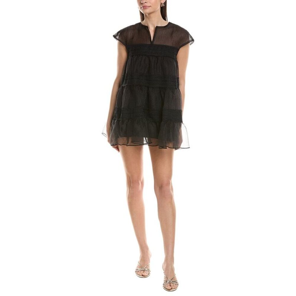 Jl Luxe Womens  Solid Short Sleeve Mini Dress, Black